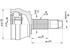 OPEN PARTS CVJ5209.10 jungčių komplektas, kardaninis velenas 
 Ratų pavara -> Sujungimai/komplektas
0046307082, 0060813079, 46307082
