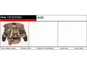 DELCO REMY DC80986 stabdžių apkaba 
 Stabdžių sistema -> Stabdžių matuoklis -> Stabdžių matuoklio montavimas
443 615 123C, 443615107A