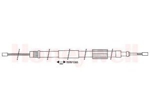 BENDIX 431291B trosas, stovėjimo stabdys 
 Stabdžių sistema -> Valdymo svirtys/trosai
4745F9, 96032561, 4745F9, 96032561