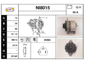 SNRA NI8015 kintamosios srovės generatorius
2310017S05, 23100G3706, 23100H7710
