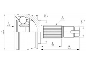 OPEN PARTS CVJ5383.10 jungčių komplektas, kardaninis velenas 
 Ratų pavara -> Sujungimai/komplektas
0046307886, 46307886, 46308735