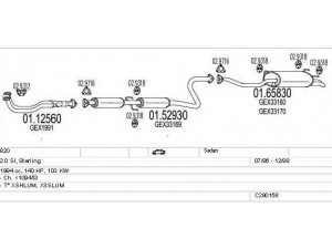 MTS C290158008514 išmetimo sistema 
 Išmetimo sistema -> Išmetimo sistema, visa