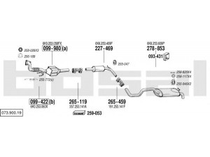 BOSAL 073.900.19 išmetimo sistema 
 Išmetimo sistema -> Išmetimo sistema, visa