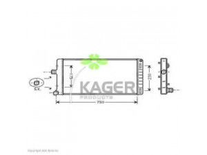 KAGER 31-0427 radiatorius, variklio aušinimas 
 Aušinimo sistema -> Radiatorius/alyvos aušintuvas -> Radiatorius/dalys
46739749, 46776301