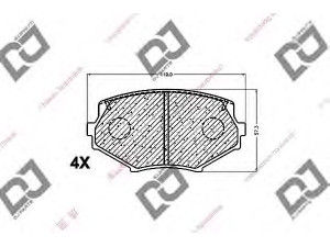 DJ PARTS BP1227 stabdžių trinkelių rinkinys, diskinis stabdys 
 Techninės priežiūros dalys -> Papildomas remontas
1U16-33-28Z, 1U163328Z, N0Y3-33-23Z