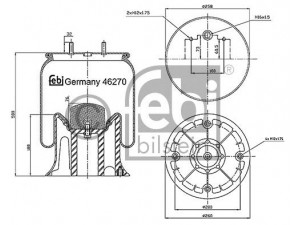FEBI BILSTEIN 46270 dėklas, pneumatinė pakaba
50 10 600 262