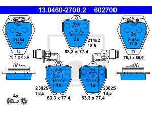 ATE 13.0460-2700.2 stabdžių trinkelių rinkinys, diskinis stabdys 
 Techninės priežiūros dalys -> Papildomas remontas
441 698 151 G, 4D0 698 151, 4D0 698 151 A