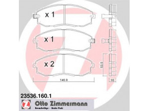 ZIMMERMANN 23536.160.1 stabdžių trinkelių rinkinys, diskinis stabdys 
 Techninės priežiūros dalys -> Papildomas remontas
581014AA00, 581014AA10, 581014AA60