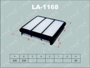 LYNXauto LA-1168 oro filtras 
 Techninės priežiūros dalys -> Techninės priežiūros intervalai
8-97251-944-0, 8-97369-293-0, 1500A098