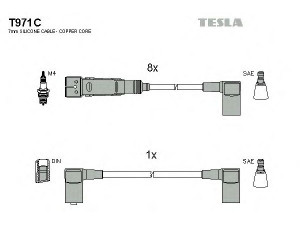 TESLA T971C uždegimo laido komplektas 
 Kibirkšties / kaitinamasis uždegimas -> Uždegimo laidai/jungtys