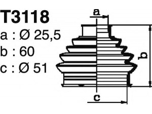 DEPA T3118 gofruotoji membrana, kardaninis velenas
1K0598203