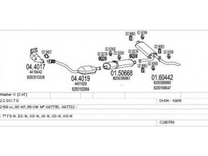 MTS C280758010687 išmetimo sistema 
 Išmetimo sistema -> Išmetimo sistema, visa