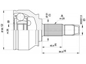 OPEN PARTS CVJ5374.10 jungčių komplektas, kardaninis velenas 
 Ratų pavara -> Sujungimai/komplektas
0046307914, 46307914, 0046307914