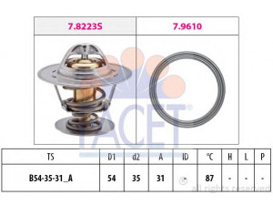 FACET 7.8435 termostatas, aušinimo skystis 
 Aušinimo sistema -> Termostatas/tarpiklis -> Thermostat