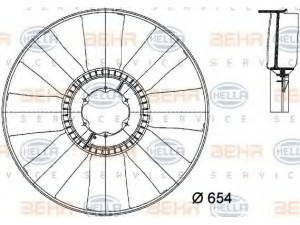 HELLA 8MV 376 733-101 ventiliatoriaus ratas, variklio aušinimas 
 Aušinimo sistema -> Radiatoriaus ventiliatorius
500 186 28 94, 5031 37211, 9845 8607