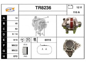 SNRA TR8236 kintamosios srovės generatorius
A2TC0982, 2310000Q2C, 7711368356