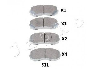 JAPKO 50511 stabdžių trinkelių rinkinys, diskinis stabdys 
 Techninės priežiūros dalys -> Papildomas remontas
MK528944, MK528946, MK529909