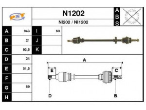 SNRA N1202 kardaninis velenas
3910001B060