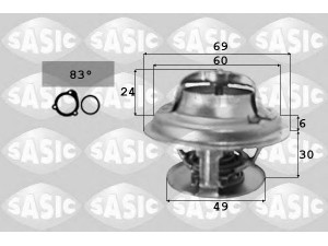 SASIC 3371341 termostatas, aušinimo skystis 
 Aušinimo sistema -> Termostatas/tarpiklis -> Thermostat
1612191, 6182480, ERT142, 133734