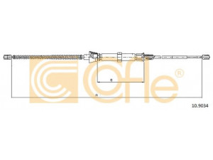 COFLE 10.9034 trosas, stovėjimo stabdys 
 Stabdžių sistema -> Valdymo svirtys/trosai
1J0609721AS, 1J0609721J, 1J0609721S