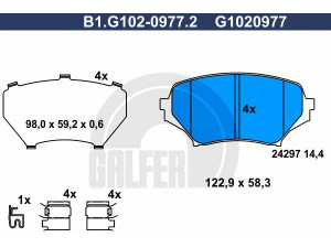 GALFER B1.G102-0977.2 stabdžių trinkelių rinkinys, diskinis stabdys 
 Techninės priežiūros dalys -> Papildomas remontas
NFY7-33-23Z, NFY7-33-23ZA