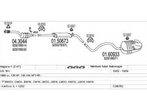 MTS C280762010693 išmetimo sistema 
 Išmetimo sistema -> Išmetimo sistema, visa