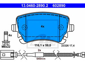 ATE 13.0460-2890.2 stabdžių trinkelių rinkinys, diskinis stabdys 
 Techninės priežiūros dalys -> Papildomas remontas
3D0 698 451, 3D0 698 451 A