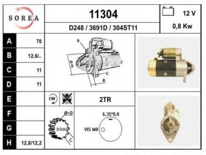 EAI 11304 starteris
2330018015, 2330018016, 23300H5000
