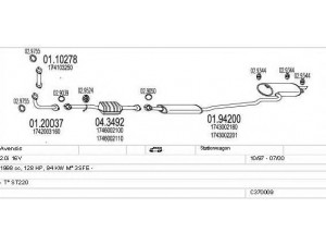 MTS C370009001687 išmetimo sistema 
 Išmetimo sistema -> Išmetimo sistema, visa