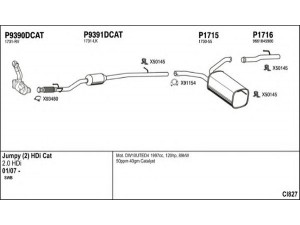 FENNO CI827 išmetimo sistema 
 Išmetimo sistema -> Išmetimo sistema, visa