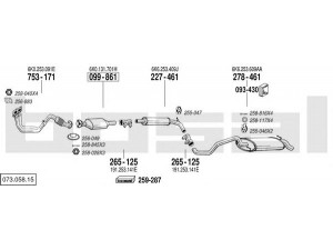 BOSAL 073.058.15 išmetimo sistema 
 Išmetimo sistema -> Išmetimo sistema, visa