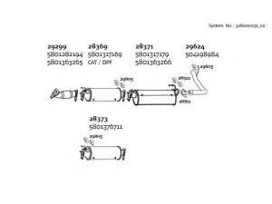 DINEX 328000031_02 išmetimo sistema 
 Išmetimo sistema -> Išmetimo sistema, visa