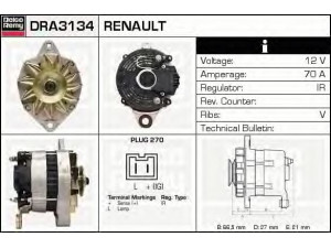 DELCO REMY DRA3134 kintamosios srovės generatorius 
 Elektros įranga -> Kint. sr. generatorius/dalys -> Kintamosios srovės generatorius
542003, 7700796904, 7700796909