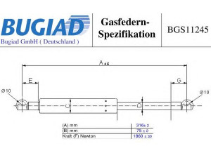 BUGIAD BGS11245 dujinė spyruoklė, bagažinė 
 Priedai -> Bagažinė/pakrovimo skyrius
7L6 827 550 A, 7L6 827 550 D, 7L6 827 550 K