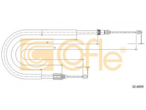COFLE 10.6699 trosas, stovėjimo stabdys 
 Stabdžių sistema -> Valdymo svirtys/trosai
7700432266, 7700438266