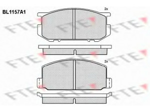 FTE BL1157A1 stabdžių trinkelių rinkinys, diskinis stabdys 
 Techninės priežiūros dalys -> Papildomas remontas
04465-12410, 04491-12160, 04491-12161