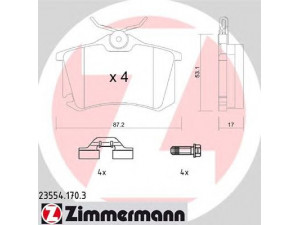 ZIMMERMANN 23554.170.3 stabdžių trinkelių rinkinys, diskinis stabdys 
 Techninės priežiūros dalys -> Papildomas remontas
9404252328, 1 001 096, 1 027 640