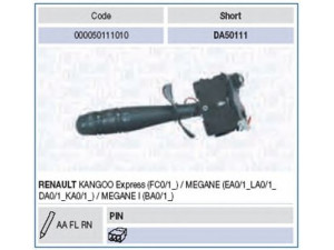 MAGNETI MARELLI 000050111010 vairo kolonėlės jungiklis 
 Vidaus įranga -> Rankinės/kojinės svirties sistema
7701044279, 7701045865