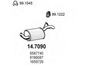 ASSO 14.7090 galinis duslintuvas 
 Išmetimo sistema -> Duslintuvas
1650729, 1659729, 5026798, 6189087