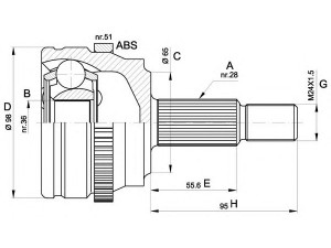OPEN PARTS CVJ5501.10 jungčių komplektas, kardaninis velenas 
 Ratų pavara -> Sujungimai/komplektas
4401720, 4401727, 8200178618, 8200169277
