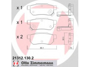 ZIMMERMANN 21312.130.2 stabdžių trinkelių rinkinys, diskinis stabdys 
 Techninės priežiūros dalys -> Papildomas remontas
06022-SP8-000, 43022-SF1-000, 43022-SF1-010