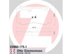 ZIMMERMANN 23960.175.1 stabdžių trinkelių rinkinys, diskinis stabdys 
 Techninės priežiūros dalys -> Papildomas remontas
004 420 6220, 004 420 8020, 005 420 7820