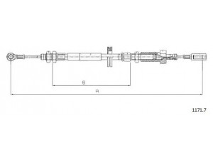 CABOR 1171.7 trosas, stovėjimo stabdys 
 Stabdžių sistema -> Valdymo svirtys/trosai
1308638080, 4745G2, 1308638080