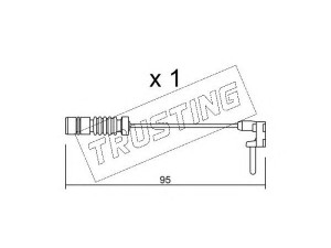 TRUSTING SU.011 įspėjimo kontaktas, stabdžių trinkelių susidėvėjimas 
 Stabdžių sistema -> Susidėvėjimo indikatorius, stabdžių trinkelės
000 540 02 17, 123 540 00 17, 126 540 20 17