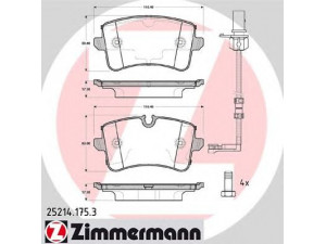 ZIMMERMANN 25214.175.3 stabdžių trinkelių rinkinys, diskinis stabdys 
 Techninės priežiūros dalys -> Papildomas remontas
4H0 698 451 A, 4H0 698 451 C, 4H0 698 451 D