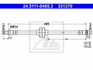 ATE 24.5111-0485.3 stabdžių žarnelė 
 Stabdžių sistema -> Stabdžių žarnelės
82 00 441 654
