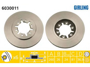 GIRLING 6030011 stabdžių diskas 
 Stabdžių sistema -> Diskinis stabdys -> Stabdžių diskas
4020602N00, 4020602N01, 4020609G03