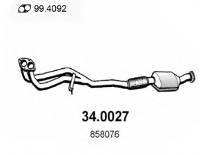 ASSO 34.0027 katalizatoriaus keitiklis 
 Išmetimo sistema -> Katalizatoriaus keitiklis
5854288, 858076, 858145, 858159