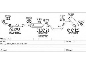 MTS C310364015985 išmetimo sistema 
 Išmetimo sistema -> Išmetimo sistema, visa