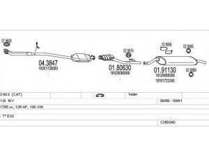 MTS C050040000741 išmetimo sistema 
 Išmetimo sistema -> Išmetimo sistema, visa